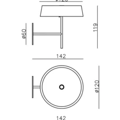 LED-Wandleuchte Miram mit Akku, dimmbar, gelb
