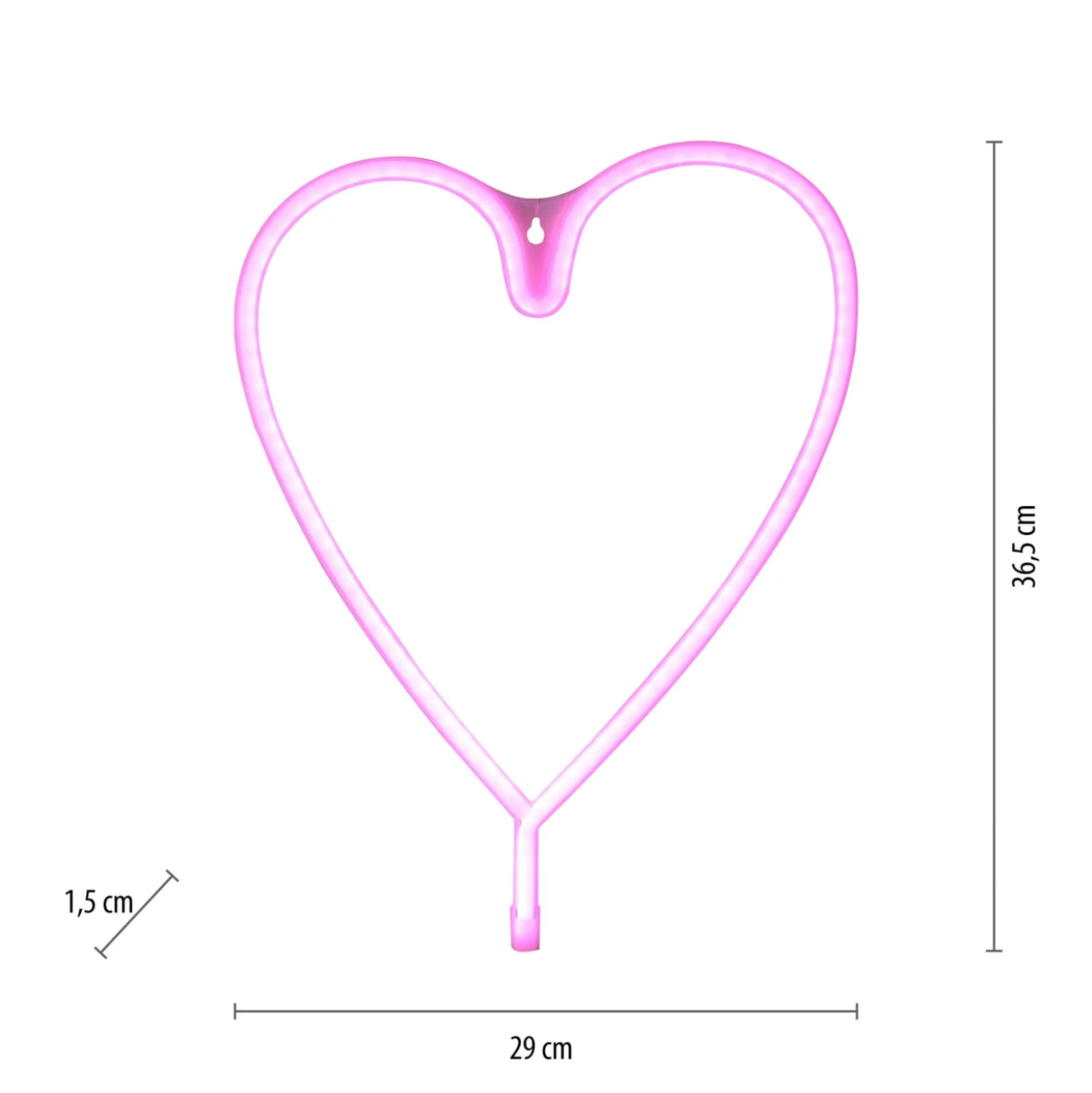 LED-Wandleuchte Neon Herz, USB