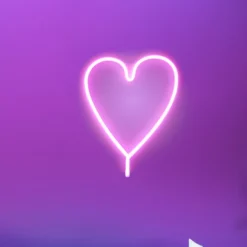 LED-Wandleuchte Neon Herz, USB