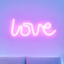 LED-Wandleuchte Neon Love, USB