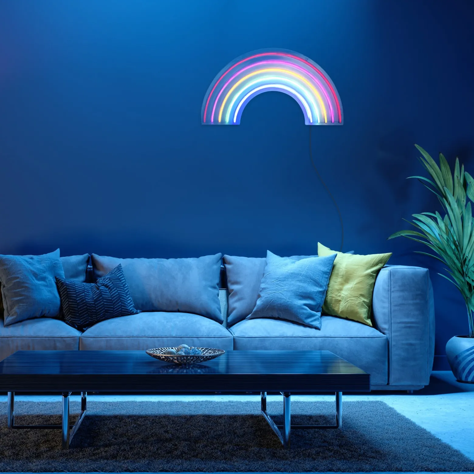 LED-Wandleuchte Neon Rainbow, USB