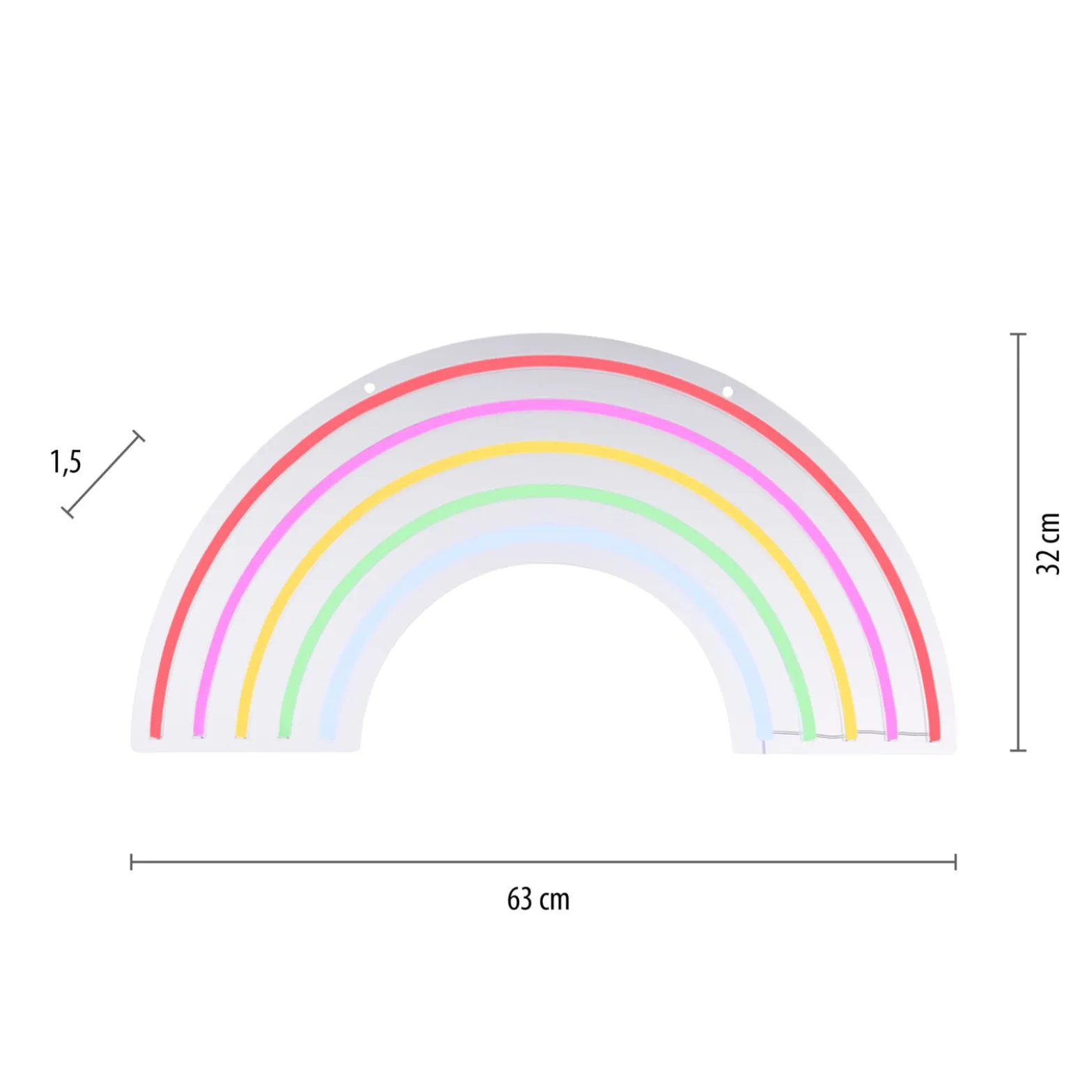 LED-Wandleuchte Neon Rainbow, USB
