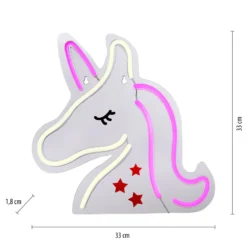 LED-Wandleuchte Neon Unicorn, USB