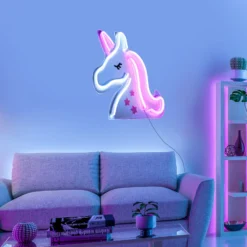 LED-Wandleuchte Neon Unicorn, USB