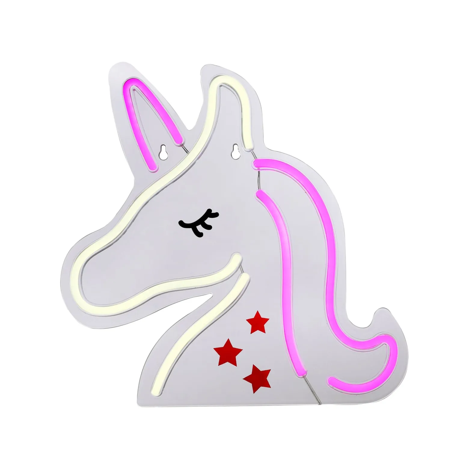 LED-Wandleuchte Neon Unicorn, USB