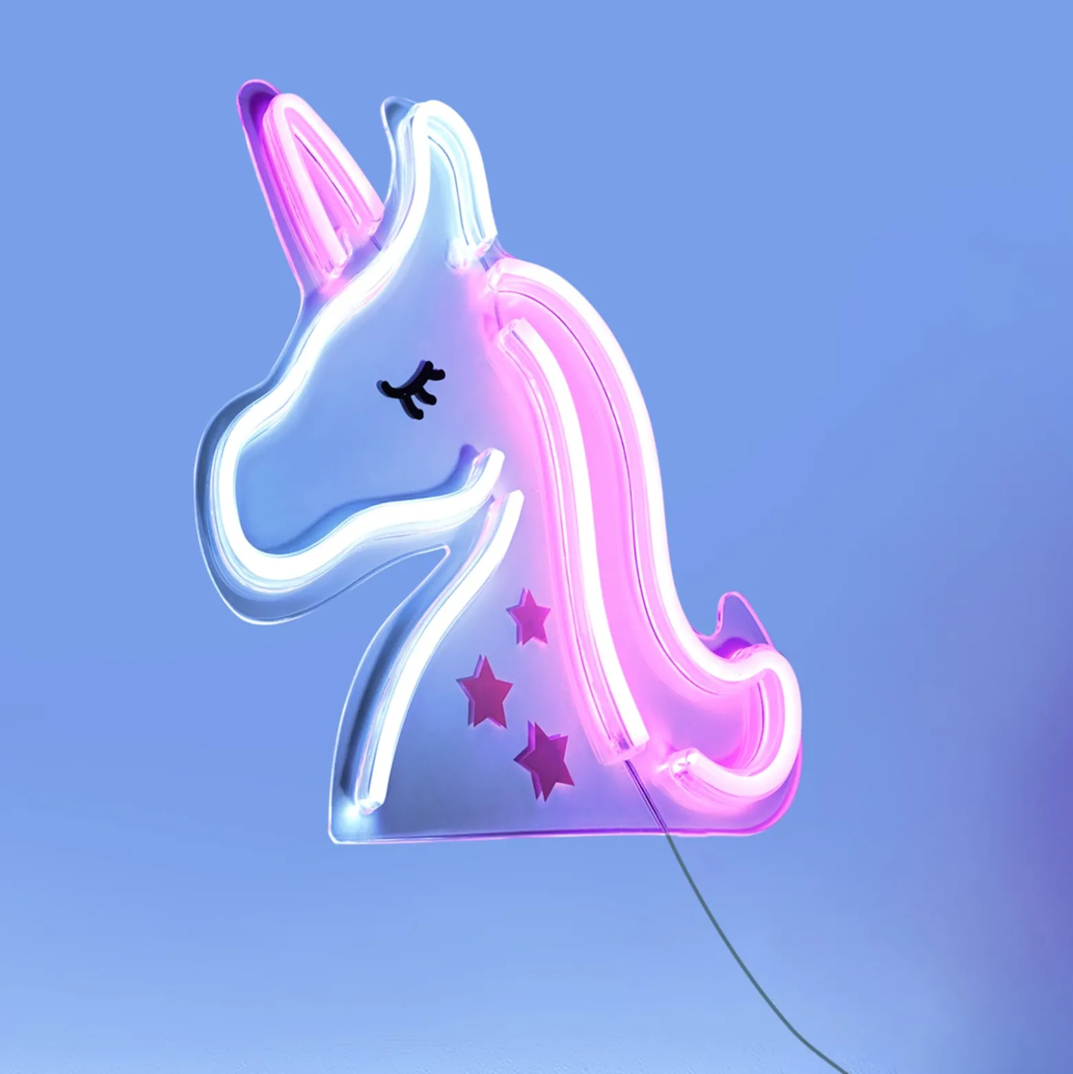 LED-Wandleuchte Neon Unicorn, USB