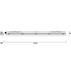 LED-Wannenleuchte RESISTO, lichtgrau, 120 cm, 34 W, 840 IP66