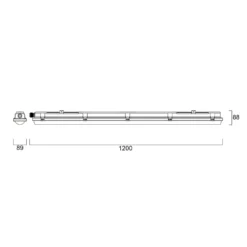 LED-Wannenleuchte RESISTO, lichtgrau, 120 cm, 17 W, 840 IP66
