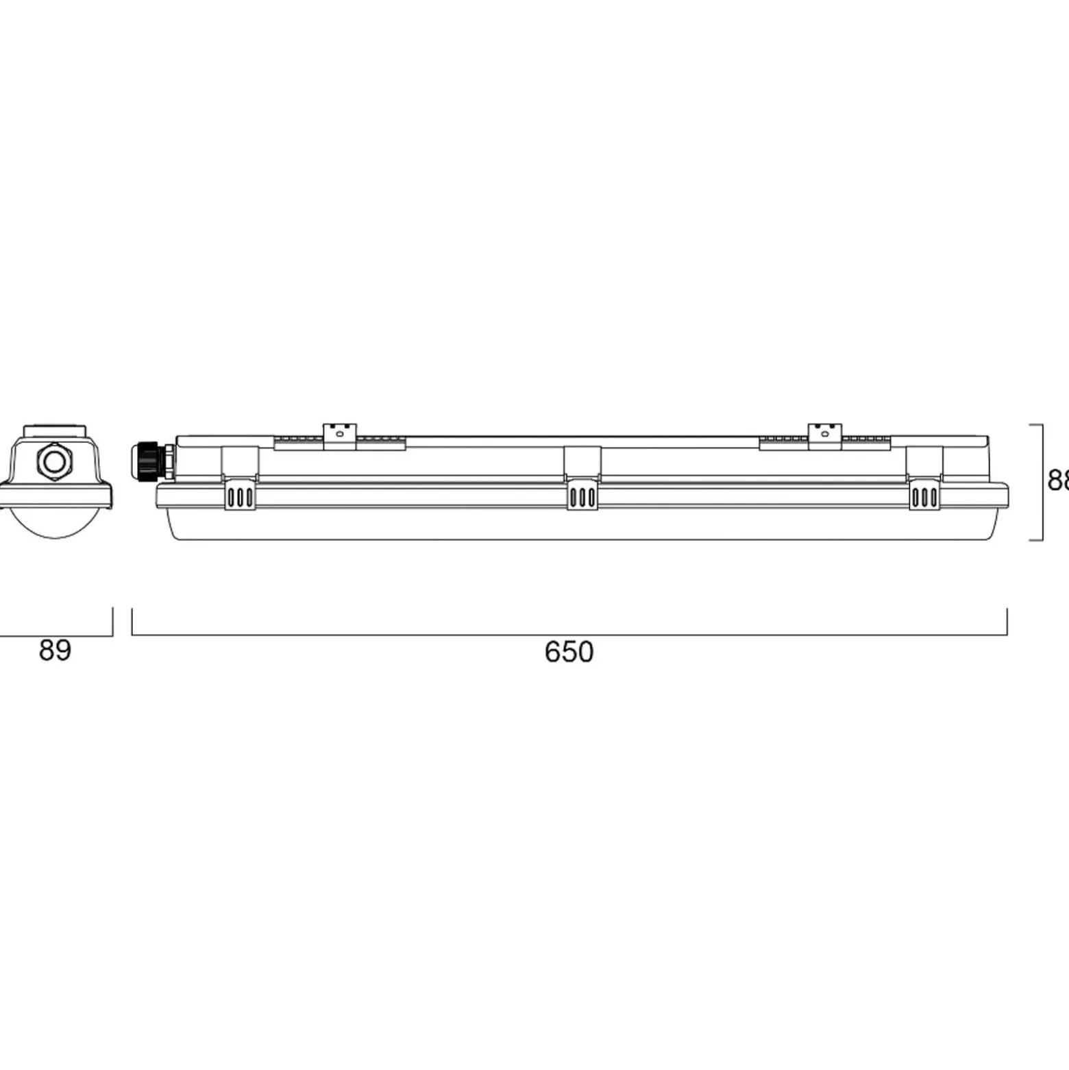 LED-Wannenleuchte RESISTO, lichtgrau, 65 cm, 15 W, 840, IP66
