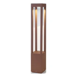 LED-Wegeleuchte Agra, rostbraun, Aluminium/Glas, Höhe 65 cm