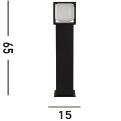 LED-Wegeleuchte Athens, IP54, schwarz, Höhe 65 cm, Metall