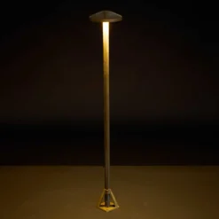 LED-Wegeleuchte Aura Disk, Höhe 80 cm, messing antik, IP65
