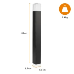 LED-Wegeleuchte OOL-50018, Aluminium, Höhe 80 cm