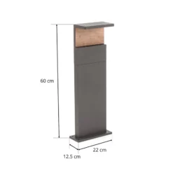 LED-Wegeleuchte Ruka mit Holz-Element, 60 cm