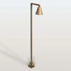LED-Wegeleuchte Silva Disk, 100 x 19 cm, messing antik