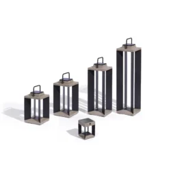 Les Jardins LED-Solarlaterne Teckalu, grau/schwarz, 60 cm