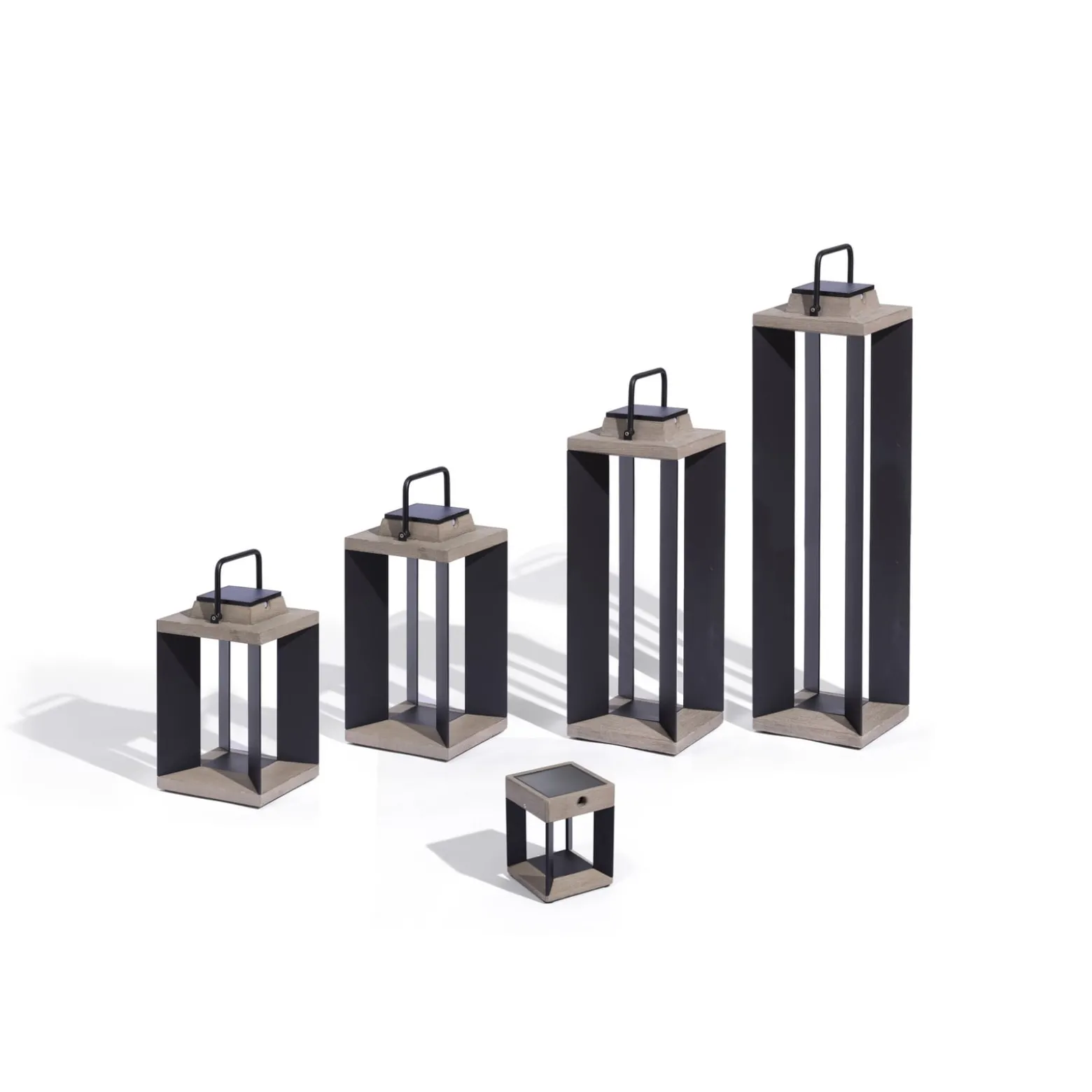 Les Jardins LED-Solarlaterne Teckalu, grau/schwarz, 60 cm