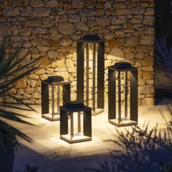 Les Jardins LED-Solarlaterne Teckalu, grau/schwarz, 60 cm