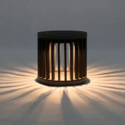 Les Jardins LED-Solartischleuchte Halo, grau, Alu/Granit