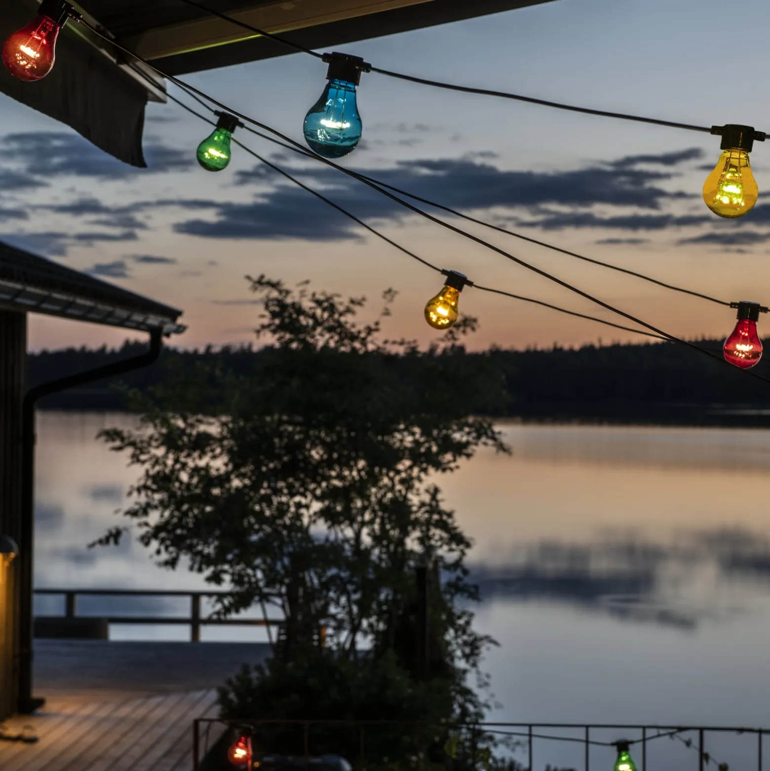Lichterkette Biergarten 10 bunte LED-Birnen
