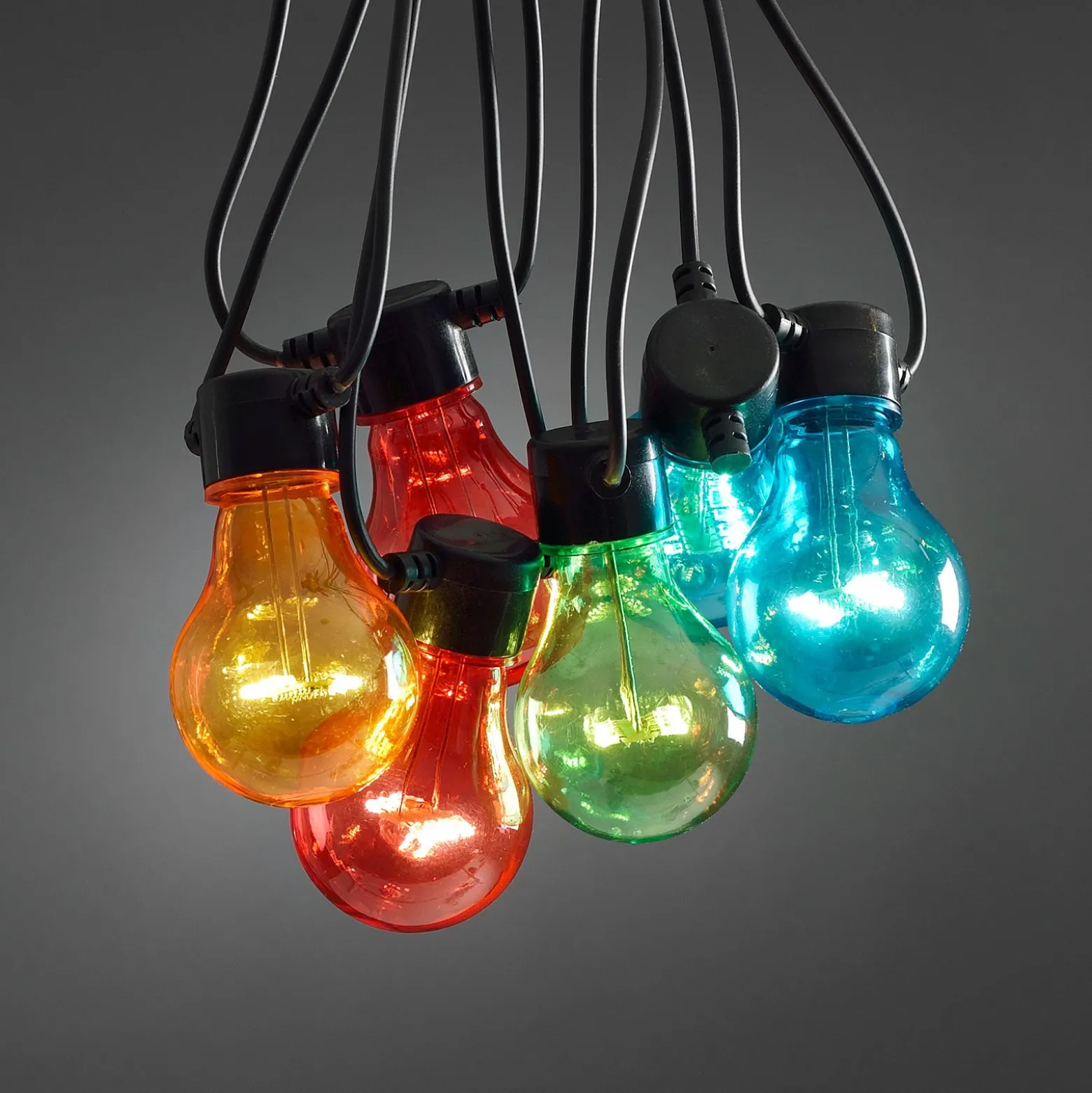 Lichterkette Biergarten 20 bunte LED-Birnen