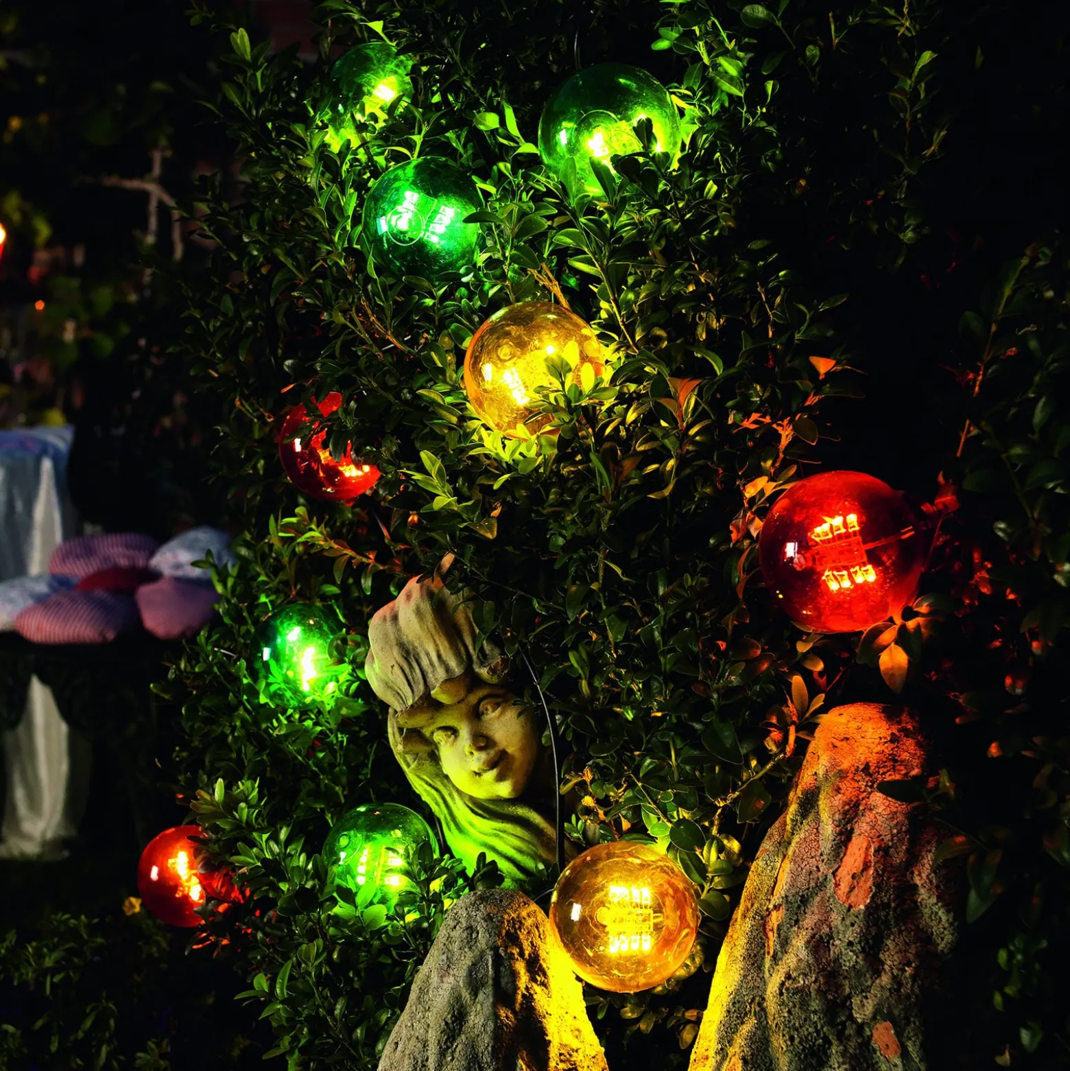 Lichterkette Biergarten 20 bunte LED-Birnen