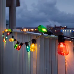 Lichterkette Biergarten 20 LED-Tropfen bunt