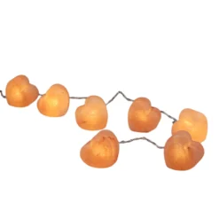 Lichterkette Leuchtkristalle Herz, Salzkristalle bernstein