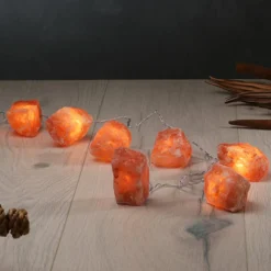 Lichterkette Leuchtkristalle Rock, Salzkristalle bernstein