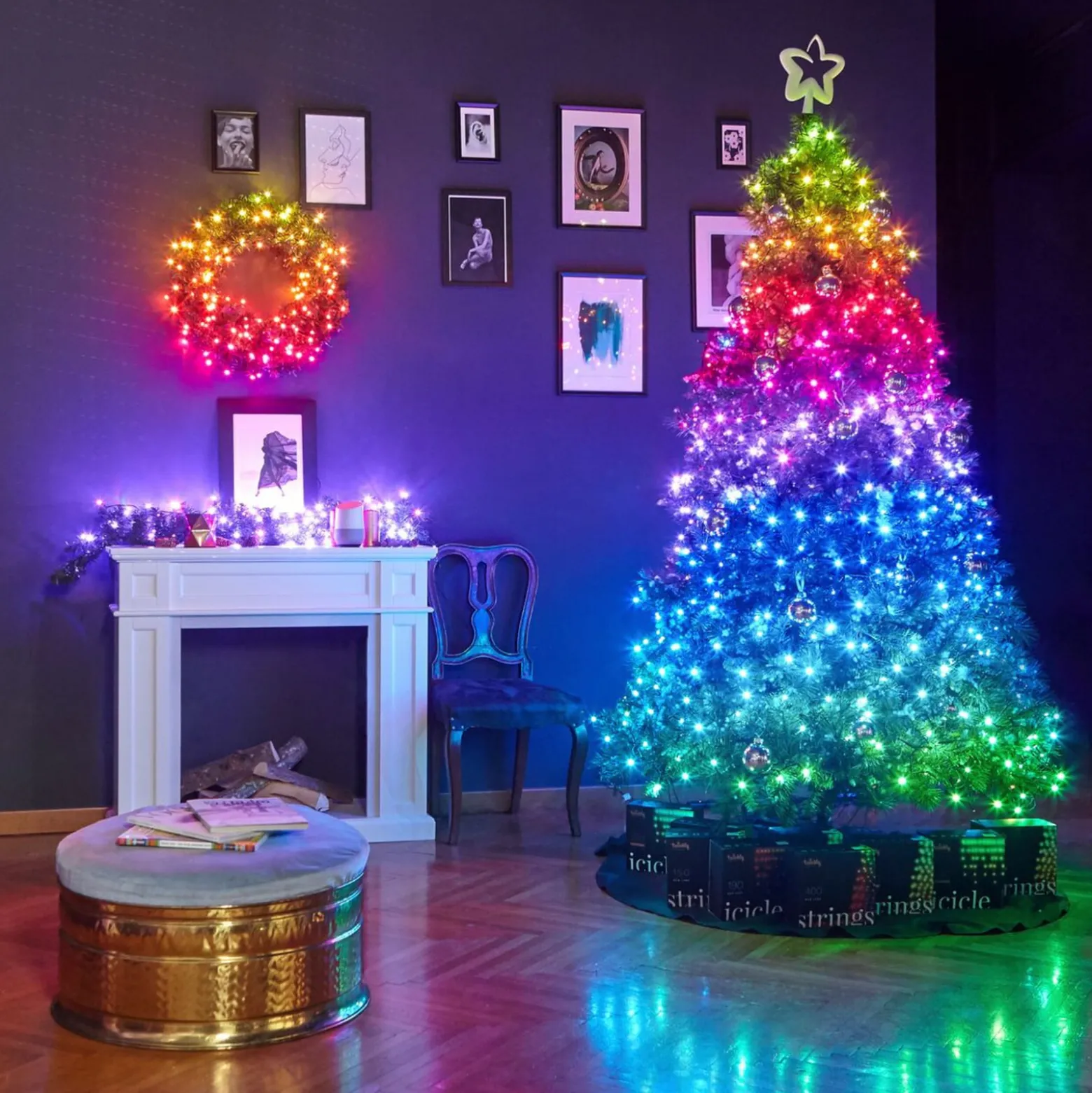 Lichterkette Twinkly RGB, schwarz, 250-flammig 20m