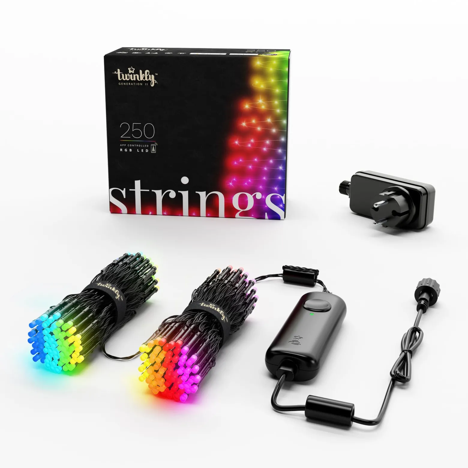 Lichterkette Twinkly RGB, schwarz, 250-flammig 20m