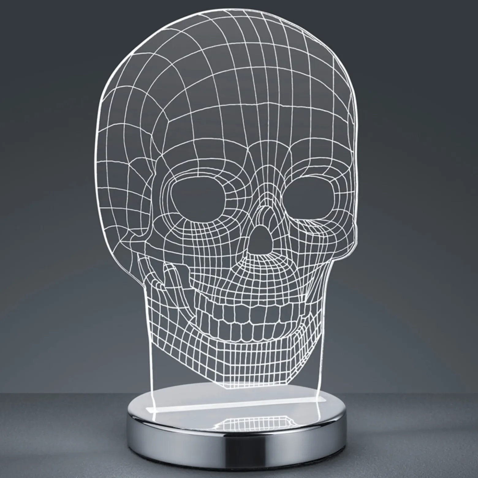 Lichtfarbe umschaltbar - LED-Tischleuchte Skull