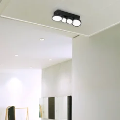 LIGHTME LED-Deckenleuchte Aqua GU10 4-fl. schwarz