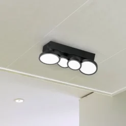 LIGHTME LED-Deckenleuchte Aqua GU10 4-fl. schwarz