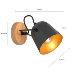 Lindby Adalin Wandleuchte, schwarz