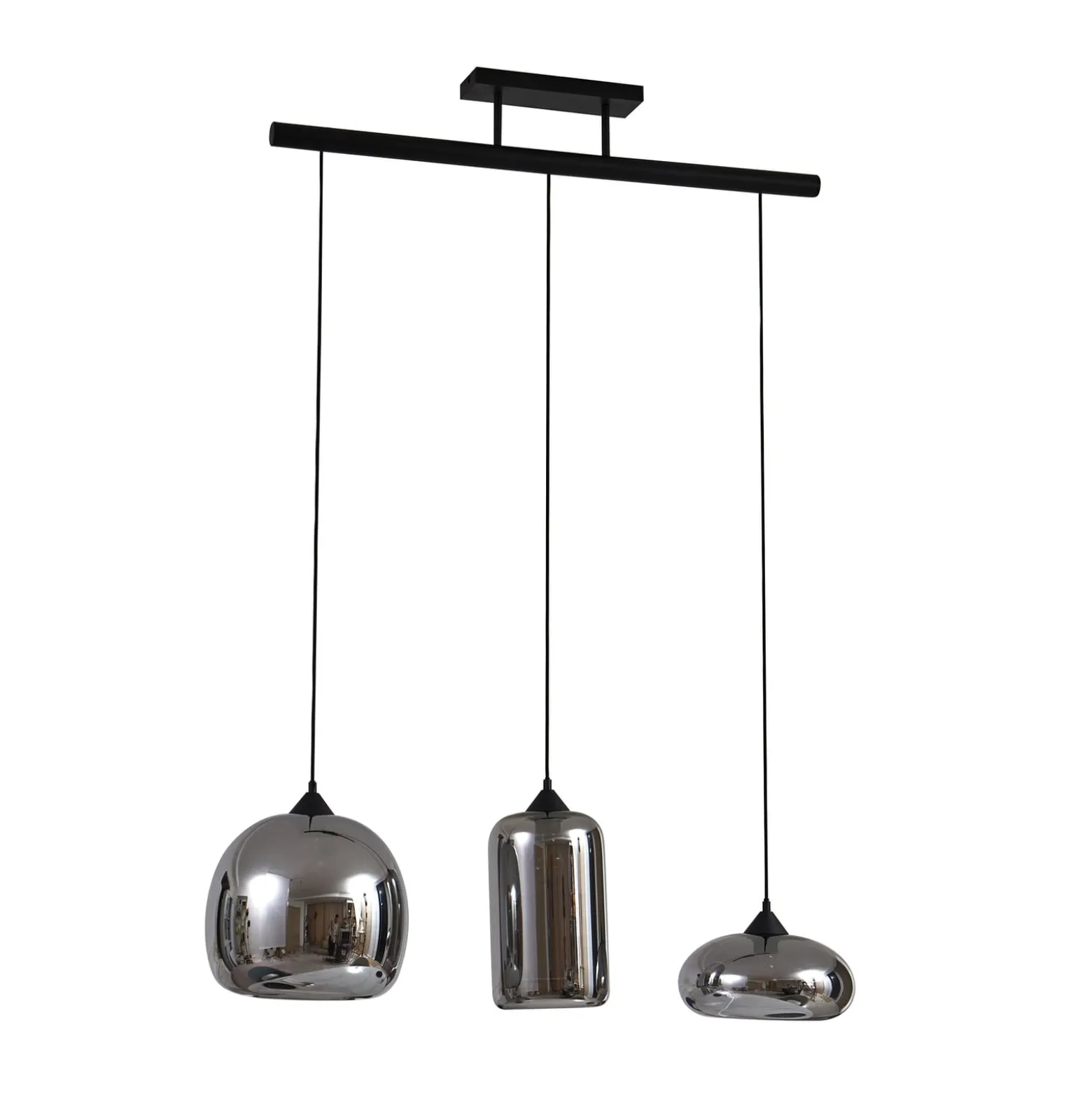 Lindby Arloris Pendellampe mit 3 Rauchglasschirmen