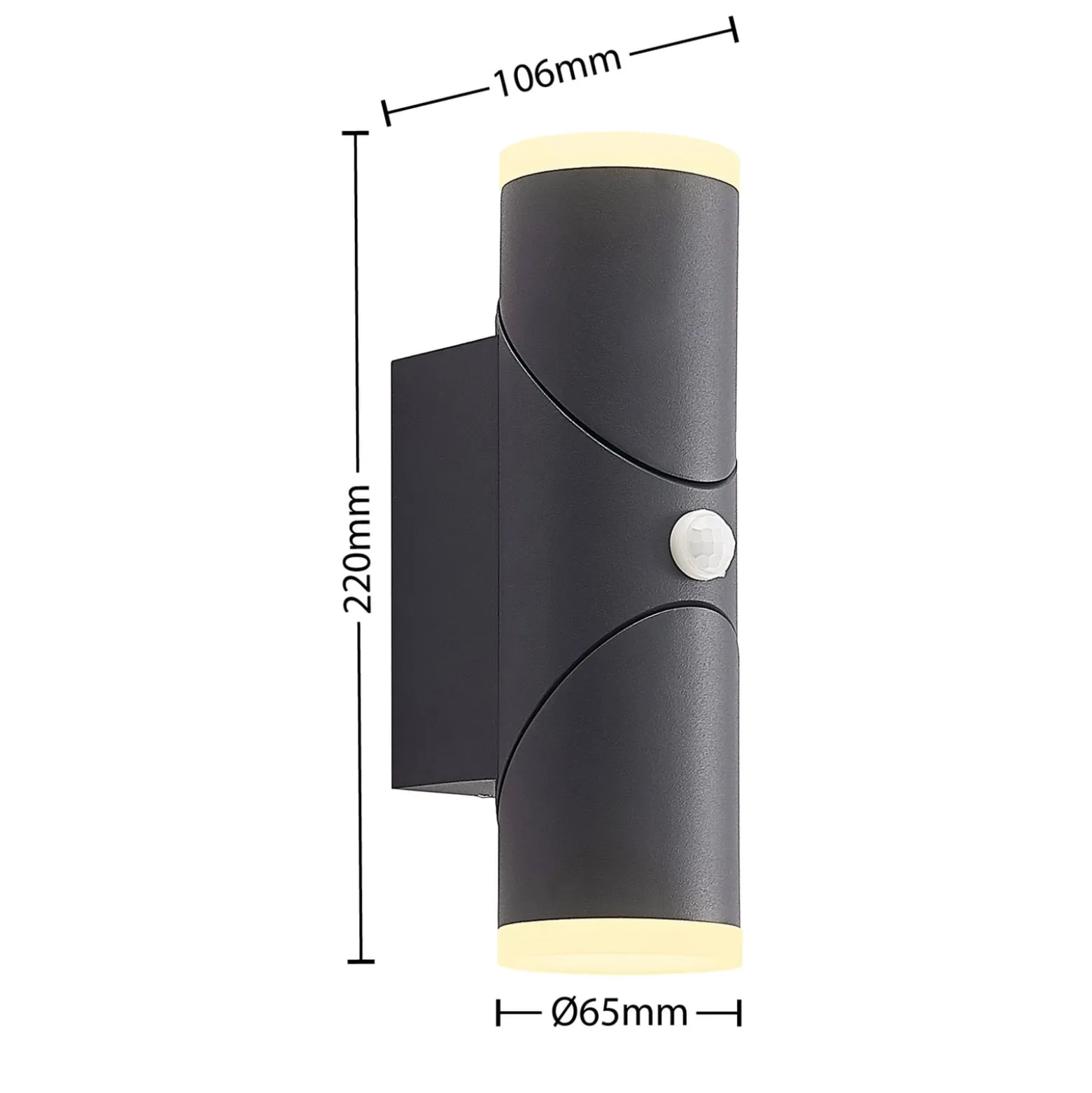 Lindby Aspyn LED-Außenwandleuchte, 2fl, Sensor