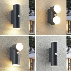 Lindby Aspyn LED-Außenwandleuchte, 2fl, Sensor