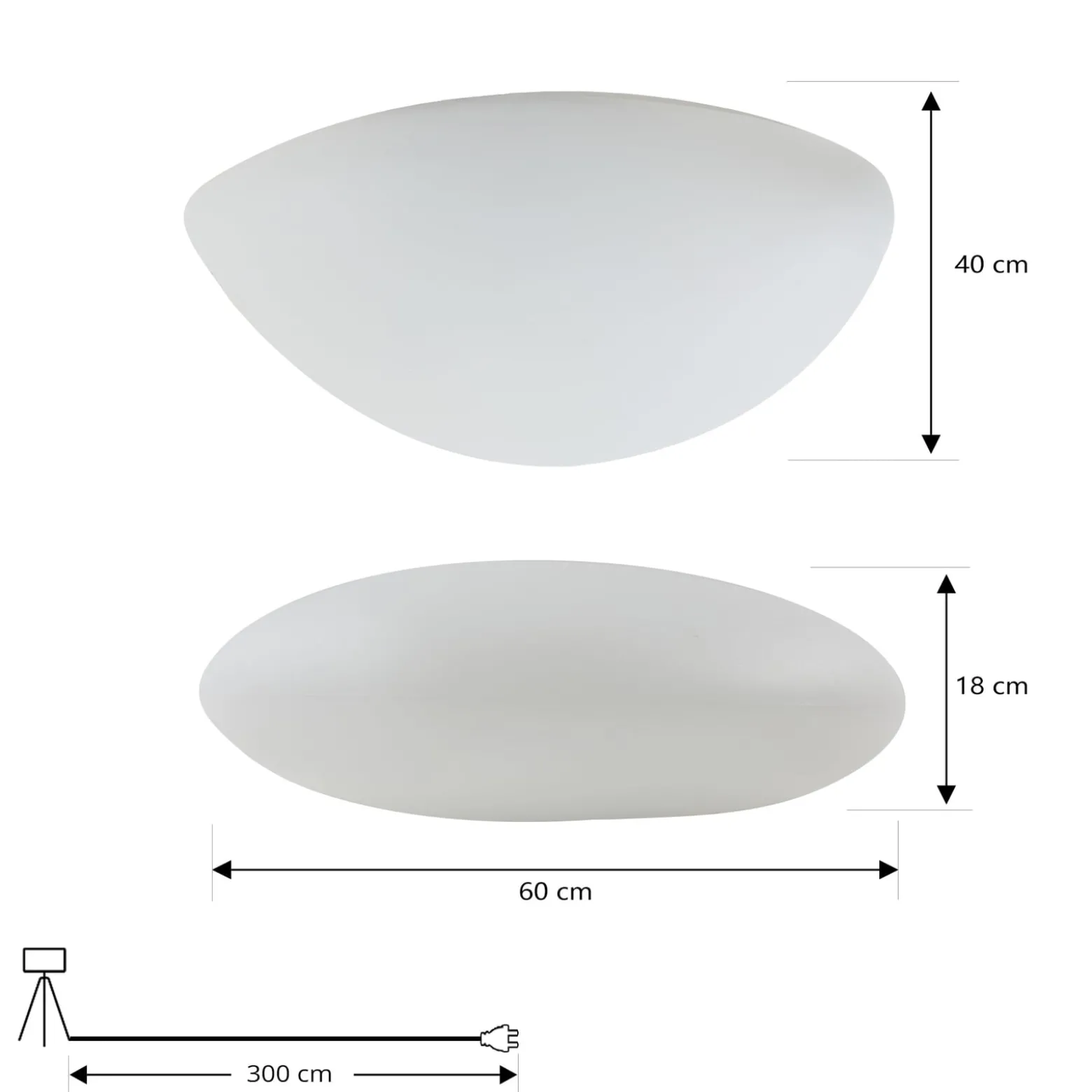 Lindby Außenbodenleuchte Arani, weiß, Kunststoff, Stecker