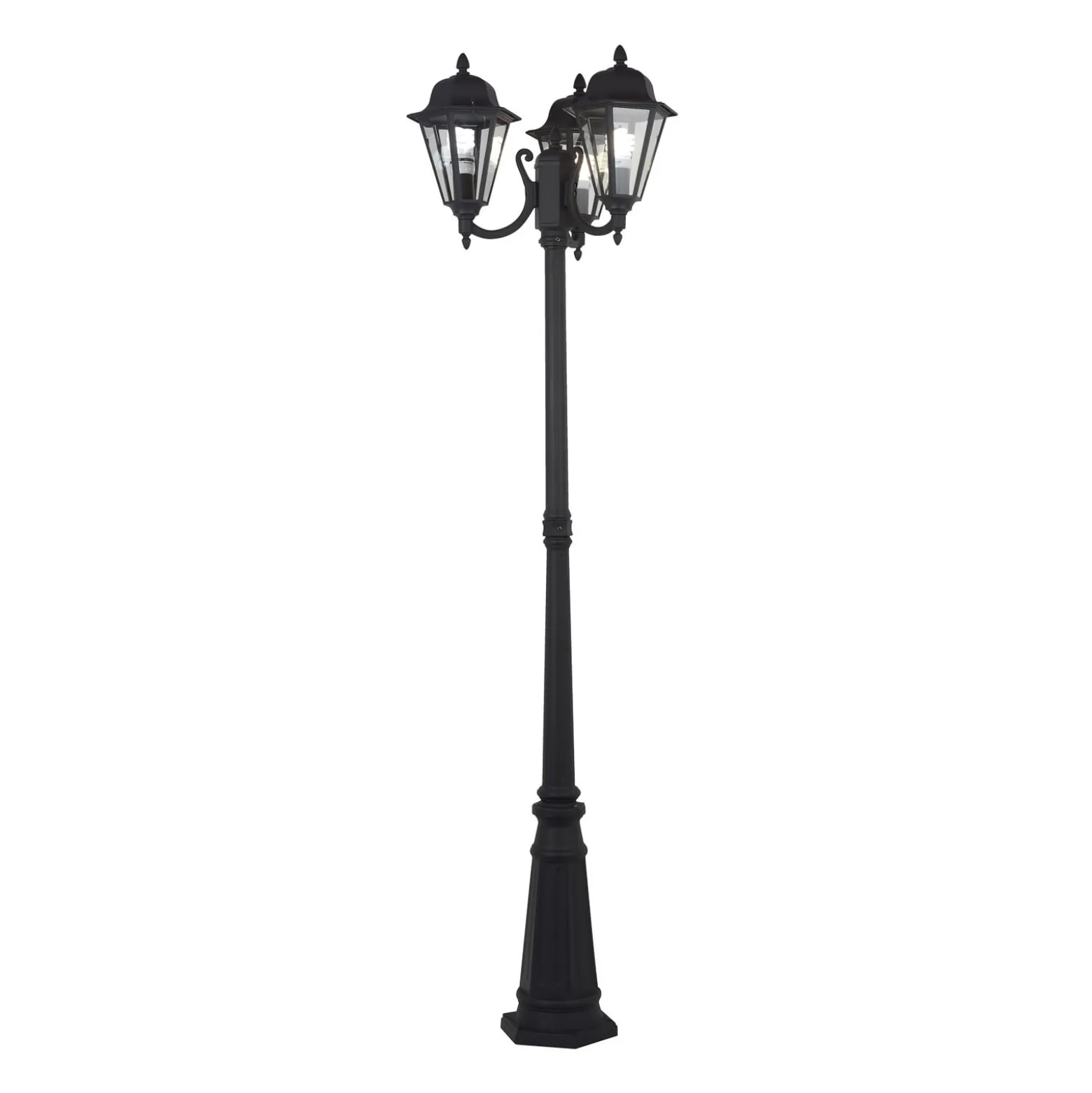 Lindby Außenlampe Edana, 212cm, 3-flg., anthrazit, E27, IP44