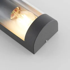 Lindby Außenwandlampe Junias, 24 cm, anthrazit, Sensor