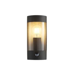 Lindby Außenwandlampe Junias, 24 cm, anthrazit, Sensor