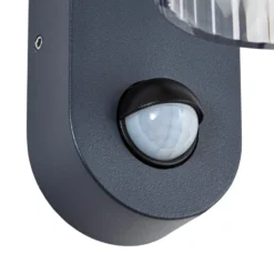 Lindby Außenwandlampe Kaliro, anthrazit, 24 cm, IP54, Sensor