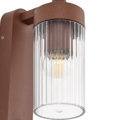 Lindby Außenwandlampe Kaliro, rost, 24 cm, IP54, Sensor