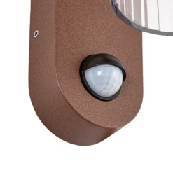 Lindby Außenwandlampe Kaliro, rost, 24 cm, IP54, Sensor