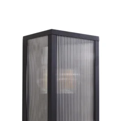 Lindby Außenwandlampe Peldar anthrazit/geriffelt 26cm Sensor