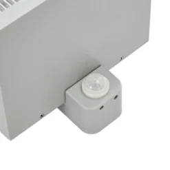 Lindby Außenwandlampe Peldar, grau/geriffelt, 26 cm, Sensor