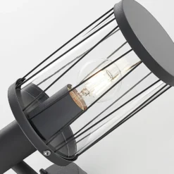Lindby Außenwandlampe Yonan, Höhe 34 cm, anthrazit, Sensor