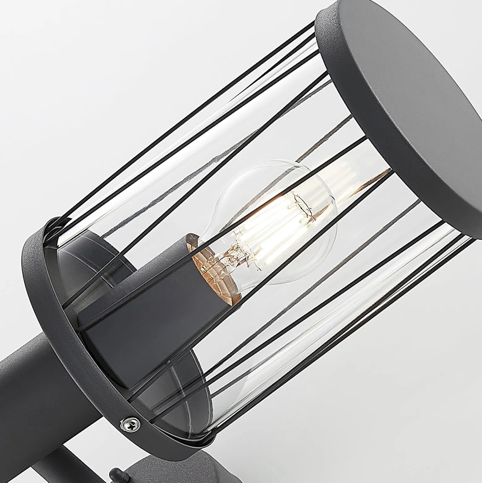 Lindby Außenwandlampe Yonan, Höhe 34 cm, anthrazit, Sensor