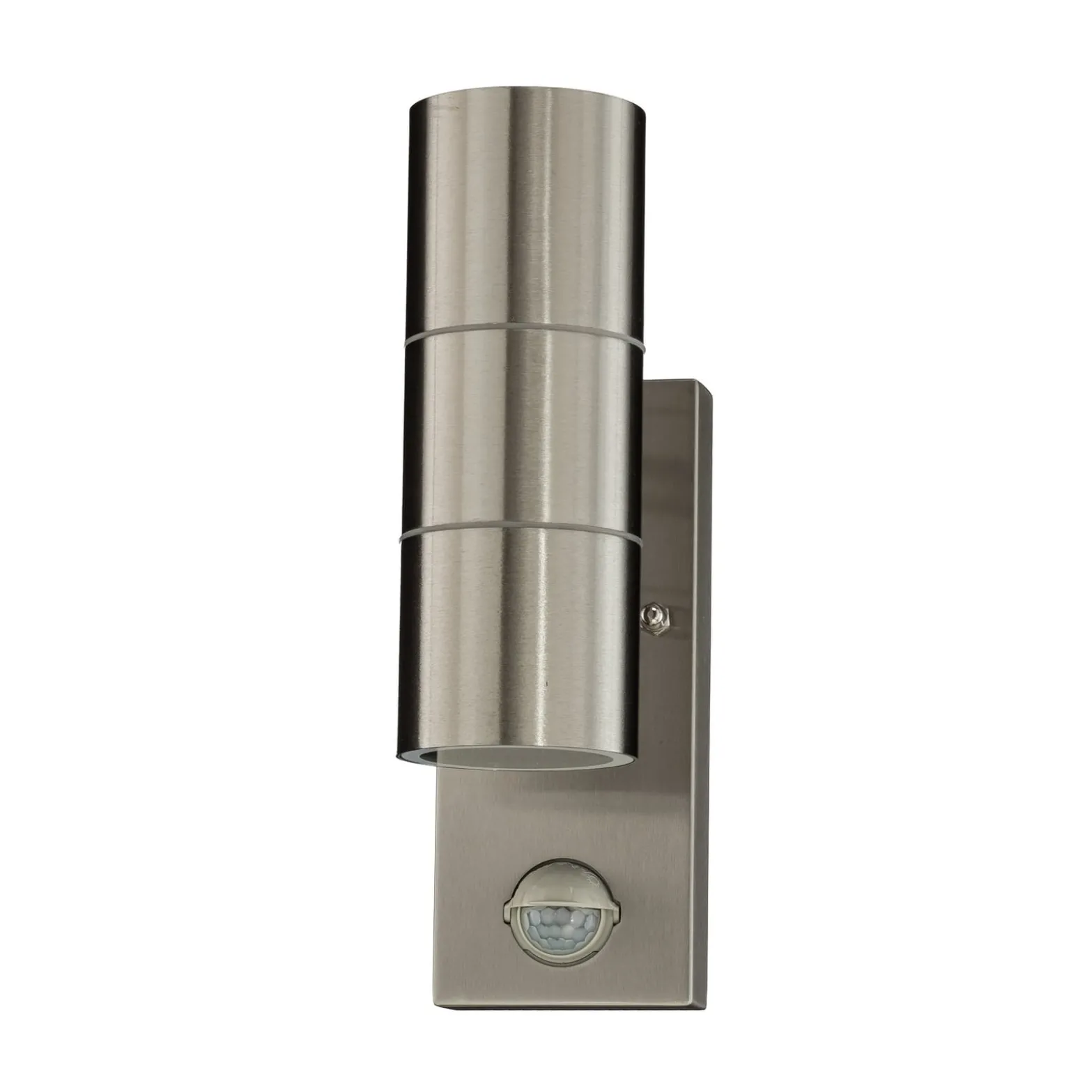Lindby Außenwandleuchte Eyrin, Höhe 22 cm, Edelstahl, Sensor
